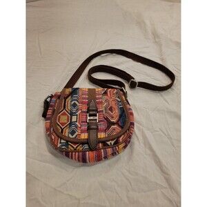 Toms Multi Pattern Departure Embroidered boho Cotton Canvas Crossbody Purse fest